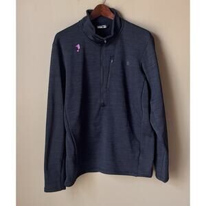 Stio Pullover Mens XL Black Heather Fleece Quarter 1/4 Zip Chest Zip Pocket